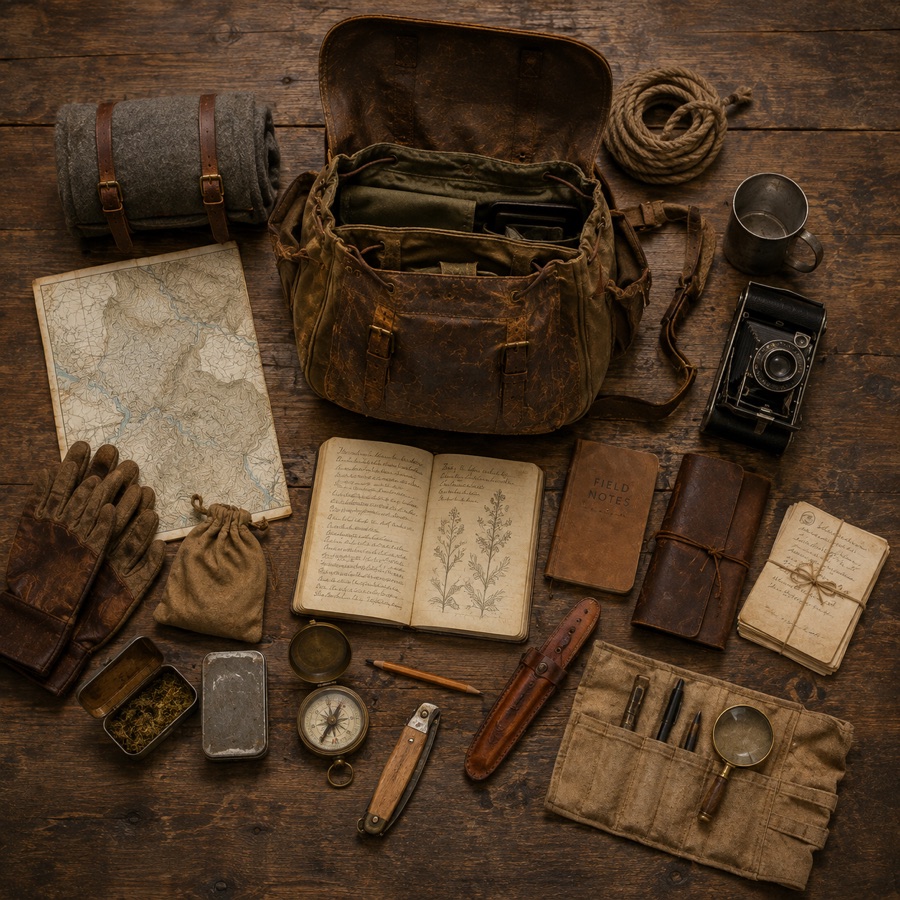 Every item had to justify its weight. Alden carried only essential tools needed for weeks in the wilderness.